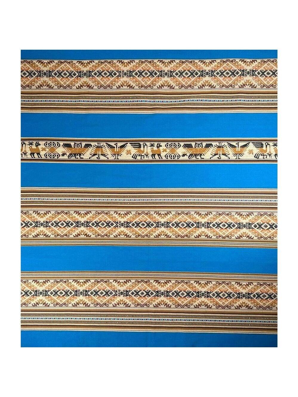 Vintage Peruvian Aguayo Weave Traditional Andean Handcrafted Textile 51x40 in